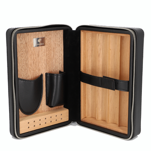 Estuche para Cigarros con Cierre Práctico, 4 Piezas, Humidor de Cuero Trenzado, Humidor de Madera de Cedro Hecho a Mano, Opciones de Regalo Elegantes - Product Image 2