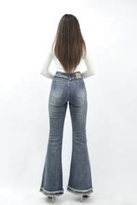 กางเกงยีนส์เอโดเรล่าทรงขาบานเอวสูง รุ่น 8808 สีน้ำเงินเข้ม ผ้าเดนิม สไตล์ลำลองและเป็นทางการ ทนต่อการซีดจาง ซักได้ - Product Image 3