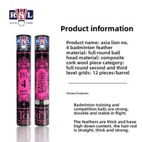 Volants de badminton en mousse RSL, stabilité de vol complète, durables, pour l'entraînement, lot de 12, emballage en tube, balles de match n°4