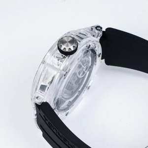 Luxury <b>Skeleton</b> Tourbillon <b>Watch</b> Sapphire Crystal Transparent Case 3ATM Waterproof Fluororubber Strap <b>Men</b> Wristwatch - Product Image 3