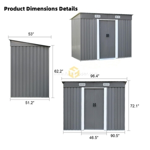 Caja <span class=keywords><strong>de</strong></span> Herramientas Metálica para Exteriores, Almacenamiento <span class=keywords><strong>de</strong></span> Herramientas <span class=keywords><strong>de</strong></span> Jardín, <span class=keywords><strong>Caseta</strong></span> <span class=keywords><strong>de</strong></span> Acero para Jardín, Patio, Césped y Patio Trasero - Product Image 4