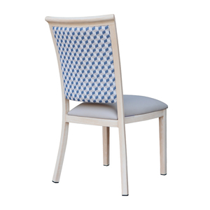 เก้าอี้ร้านอาหารลายไม้หุ้มเบาะสีฟ้าสไตล์นอร์ดิก - Product Image 5