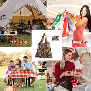 Sacs de courses en polyester pliables, réutilisables, hydrofuges, avec motif floral coloré imprimé numériquement et dessin animé, vente en gros - Product Image 6