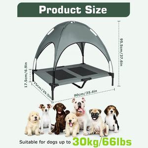 Tragbares wasserdichtes Haustier-Hundebett mit erhöhtem Kühlung und Vordach abnehmbares Hundebett für den Außenbereich klappbares Hundezelt - Product Image 2