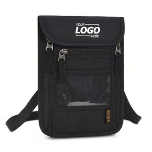 <b>RFID</b> Blocking Travel <b>Wallet</b> with Lanyard - Secure Passport Holder & Neck Pouch for Promotional Gifts - Product Image 1
