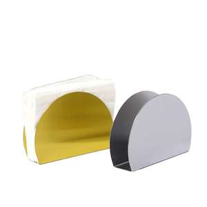 Table à manger au design moderne, boîte à mouchoirs en argent pour la cuisine, support à serviettes en acier inoxydable chromé, poli miroir. - Product Image 1