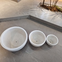 Ensemble de pots à fleurs en béton minimalistes, jardinières d'extérieur, design circulaire pour la décoration de fleurs et de plantes vertes