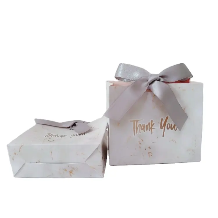 Personnalisation nouvelle boîte à bonbons en marbre style européen créatif sac de remerciement avec logo fête de mariage sacs cadeaux en papier vente en gros