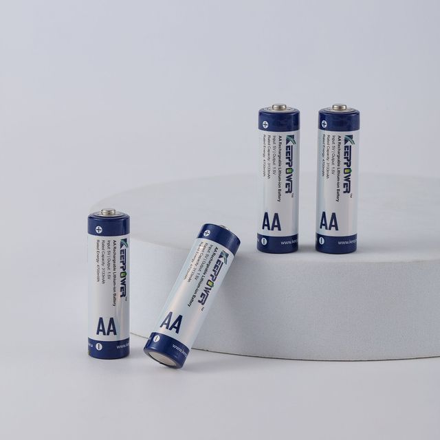 Keeppower AA 1.5V 4700mWh 3133mAh 500-Cycle Rechargeable Liquid Battery P1450I3 with Plastic Case (4-Pack)-Only Battery