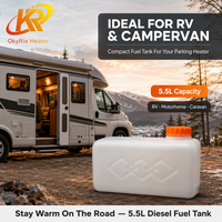 Réservoir de carburant en plastique blanc OkyRie 5L compatible avec les chauffages de stationnement Eberspacher, adapté aux voitures, camions, carburant diesel, réfrigérant R134a