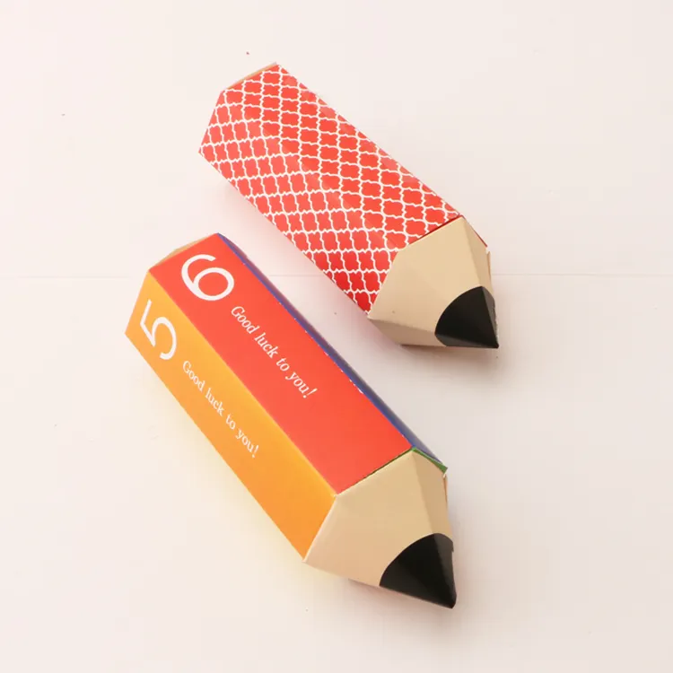 Preço De Fábrica Barato Criativo Dos Desenhos Animados Pequeno Lápis Forma Lollipop Candy Gift Paper Box