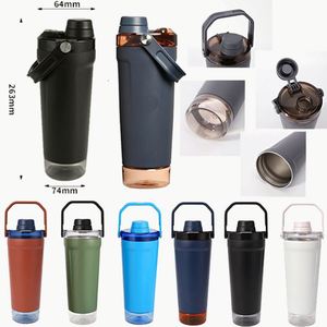 Creative 600ml Large Capacity Handheld <b>Shaker</b> Cup 304 Stainless Steel Vacuum Insulated Portable Hiking Sports Water <b>Bottle</b> - Product Image 1