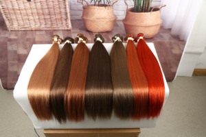 Cheveux Synthétiques Raides comme un I, Couleurs Noir Naturel et Blond Ombré, de 12 à 36 Pouces, Fibre Haute Résistance avec Closure - Product Image 3