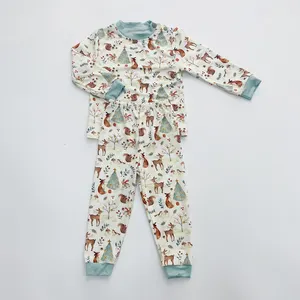 Pigiama per bambini Eco Friendly In Stock di cotone di bambù biologico pigiama per bambini all'ingrosso per bambini