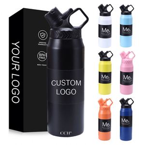 Bouteille d'eau sport en aluminium de haute qualité avec logo personnalisé, 750 ml et 950 ml, bouteille d'eau promotionnelle avec poignée, vente en gros - Product Image 1