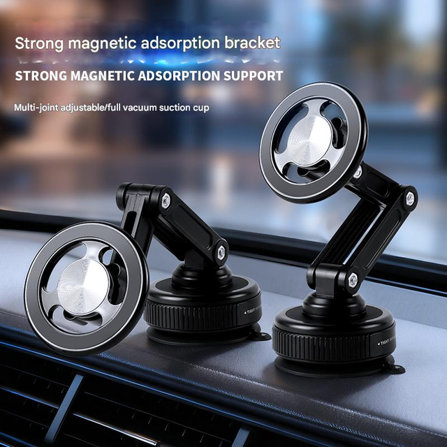 Universal Magnetic Car Phone Mount Vacuum Suction Cup Adjustable Dashboard Windshield Holder for Mobile Phone