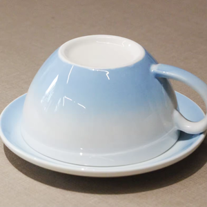 Tazza di caffè in ceramica e piattino <span class=keywords><strong>Latte</strong></span> tazza stile semplice Logo di colore personalizzato 300 <span class=keywords><strong>ml</strong></span> per la caffetteria alimentare - Product Image 4