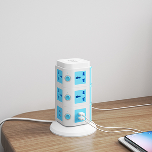 Tháp bảng điện nhiều lớp Phích cắm của Anh Chống sấm sét Tháp thẳng đứng Dây dẫn mở rộng với công tắc và sạc không dây - Product Image 4