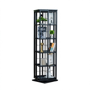 Étagère à livres rotative à 360 degrés, support de rangement pivotant pour salle à manger et école, design moderne à 6 niveaux - Product Image 1