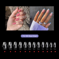 504PCS Venta al por mayor No C Curve Box Personalice su LOGO Long Stiletto Square Coffin Soft Nails Tips