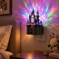 Veilleuse LED LOHAS RGB en forme de château d'église, à changement de couleur, avec lentille diamant, à brancher sur prise murale, décorative 3D pour chambre et salon