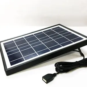 Zonne-Oplader Draagbare Multifunctionele 6W 6V Polykristallijn Zonnepaneel Voor Zonne-Energie Verlichtingssysteem