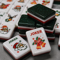 Juego de Fichas de Mahjong de Acrílico de Tres Capas, Calidad Premium, Reverso de Color Sólido, Dragón, Viento, Joker, Flor, Venta al Por Mayor Personalizada