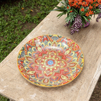 Vente en gros de cuisine platos colorée de style bohème nordique, salle à manger, service de table en porcelaine de bohème, ensemble d'assiettes en céramique marocaine