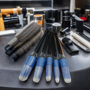 Paquete de 5 cepillos para detalles para limpieza automotriz, cepillos de plástico, Interior Exterior, emblema de cuero, rueda, tuerca para neumático, lavado de coches - Product Image 6