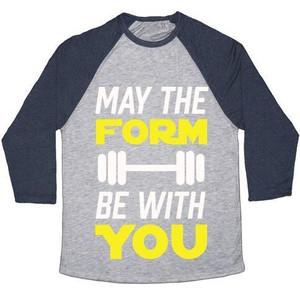 ขอให้ฟอร์มอยู่กับคุณ เสื้อยืดเบสบอลแบบทรีเบลนด์สำหรับทุกเพศ - Product Image 2