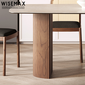 WISEMAX – meuble de salle à manger <span class=keywords><strong>en</strong></span> marbre France, meuble de salon de luxe, <span class=keywords><strong>plateau</strong></span> à lamelles <span class=keywords><strong>avec</strong></span> base <span class=keywords><strong>en</strong></span> bois massif - Product Image 5