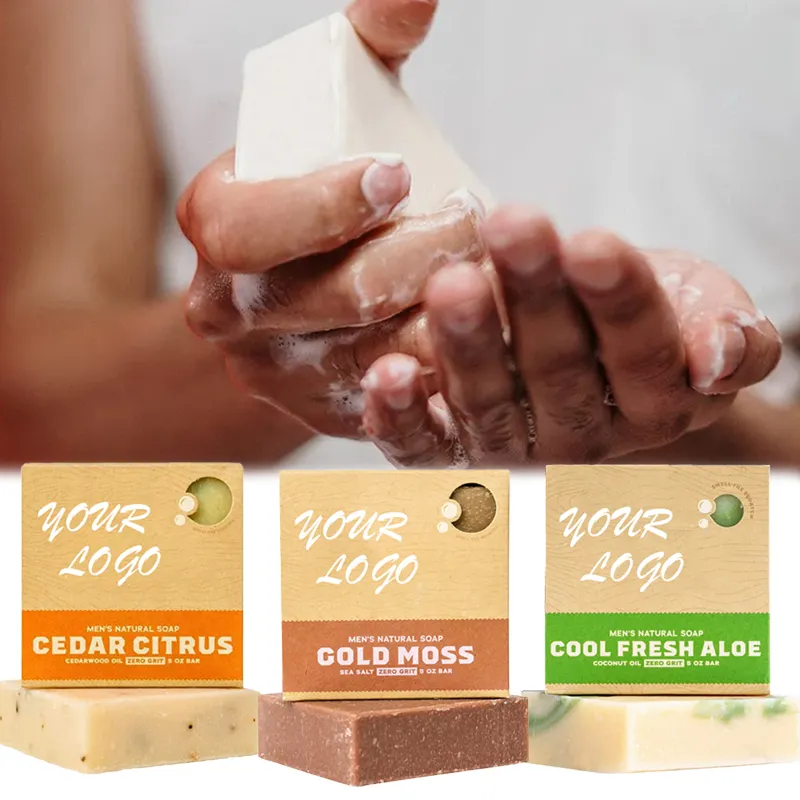 Mens deodorante Bar sapone fatto a mano organico pelle idratante sbiancante farina d'avena mandorle Avocado sapone da toilette