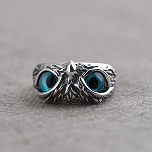 Anello Regolabile in Lega di Ottone con Occhi di Gufo Argentati per Uomo e Donna - Product Image 3