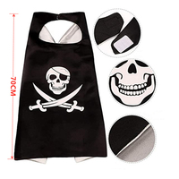 Disfraz de Capa de Pirata de 3 Piezas para Niños, Capa de Pirata con Máscara para Niños, Disfraces para Fiestas de Carnaval de Halloween