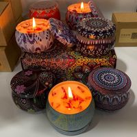 Coffret cadeau de bougies en cire de soja Beeman, boîte en fer blanc, décoration romantique, cadeau de Noël, décoration de la maison, ensemble de bougies parfumées, luxe
