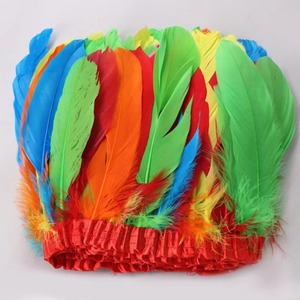 Plumas de Ganso Teñidas de 15-20 cm, con Franjas, de Primera Calidad, para Disfraces de Carnaval - Product Image 5