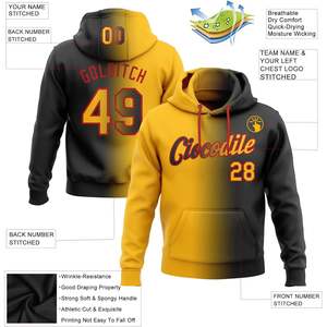 LTOCMKIY Customizable Youth Baseball <b>Sweatshirt</b> Black Gold Gradient Pullover Hoodie with <b>Zipper</b> Novelty Design for Boys - Product Image 3