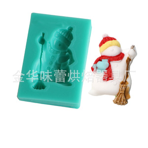 Christmas Santa Silicone Mold For Cake Fondant Baking DIY Decorations Green Color - Product Image 3