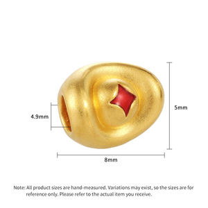 Mini pulsera de cuentas de lingote dorado de alta calidad para mujer con accesorios de cuentas de amuleto tallado en oro real - Product Image 3