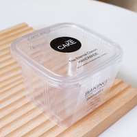 Boîte à gâteaux en plastique transparent carrée écologique en gros pour fruits, pouding, crème glacée, desserts