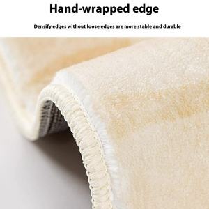 <span class=keywords><strong>Tappeto</strong></span> da comodino <span class=keywords><strong>color</strong></span> <span class=keywords><strong>crema</strong></span> in poliestere di peluche in stile moderno per soggiorno realizzato a macchina - Product Image 4