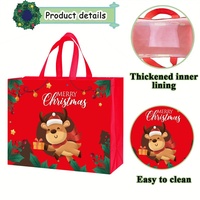 Sacs cadeaux de Noël réutilisables en non-tissé avec poignées, grands sacs cadeaux de fête en vrac, 4 motifs festifs pour sacs de Noël