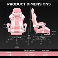 Fauteuil de Gaming Inclinable en Cuir PU avec Accoudoirs et Repose-Pieds Pliables, Fonction Massage, Refroidissement, Hauteur Réglable et Pivotant