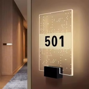 Letrero de Dirección LED con Número de Calle de Acero Inoxidable Personalizado de Diseño Moderno con Acabado Pulido de Latón para Uso Doméstico - Product Image 5