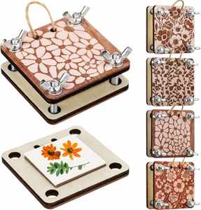 Nouvelle Presse à Fleurs Artisanale DIY 2026 pour Embossage de Poche, Créative et Tendance, en Bois Naturel Séché et Préservé - Product Image 1