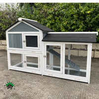 Design de luxe Grand abri en bois Maison pour petits animaux Chalet Clapier à lapins en bois