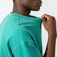Camiseta de Hombre de Algodón 100% Tejido, 250g, Retro, de Manga Corta, Oversize, Color Sólido, Marca Americana, Verano, Modelo S2588, con Logotipo Personalizado OEM