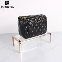 Étagère à chaussures moderne en acrylique tendance Golden Edge sac transparent portable étagère de présentation personnalisée pour sacs à main en usine