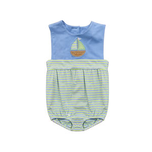 GSSO3110 Combinaison sans manches pour bébé fille, imprimé rayé coloré, vente en gros, ensemble enfant - Product Image 3