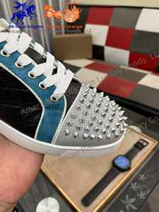 Chaussures pour hommes de la marque européenne Christians, chaussures décontractées de haute qualité en cuir véritable à semelle rouge CL, chaussures rétro à tige haute, chaussures de marche Louboutins - Product Image 5